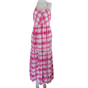 Maeve by Anthropology Pink White Polka Dot Summer Festive Maxi Dress XS NWT
